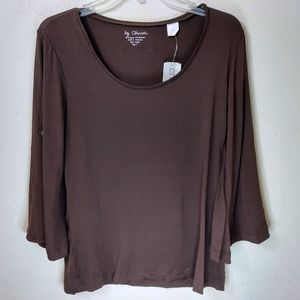 Chico's Flutter Tab Top Chocolate Size 8
